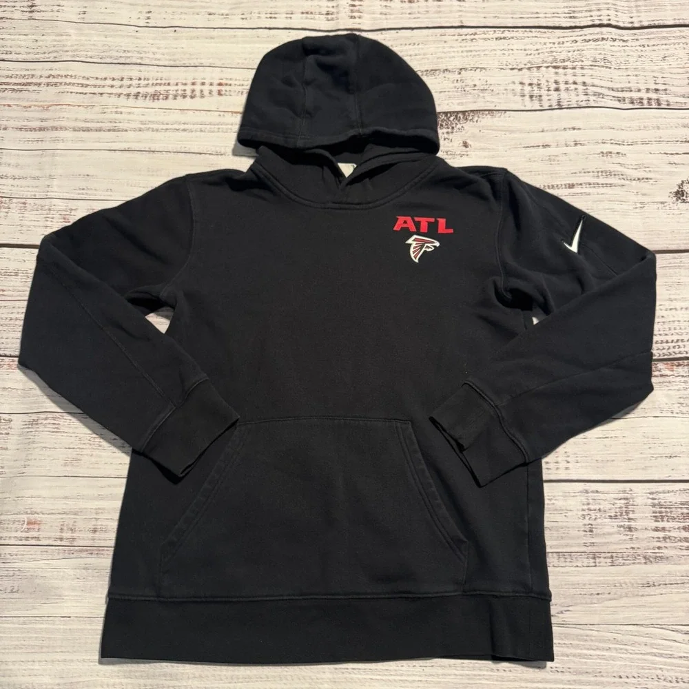 Nike Atlanta‎ Falcons NFL Hoodie Hooded Sweatshirt Black Youth Size XL